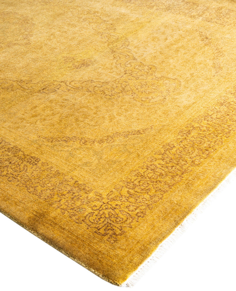 Overdyed One-of-a-Kind Hand-Knotted Area Rug Yellow, 3' 1" x 5' 5"