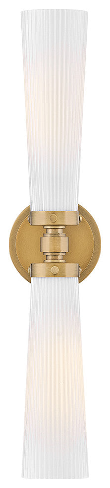 Hinkley Jude Medium Two Light Vanity, Heritage Brass