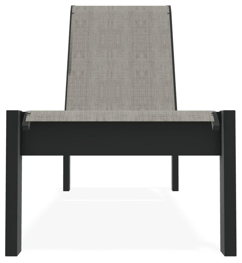 Leeward Sling Stackable Outdoor Chaise Lounge, Smoke/Graphite