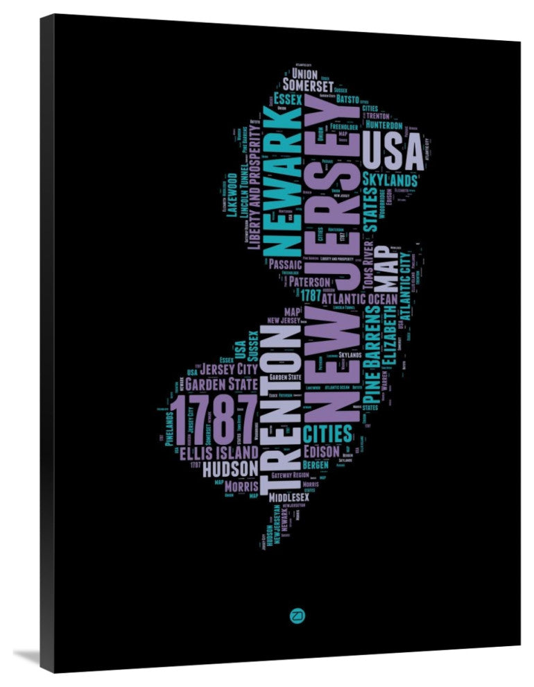 "New Jersey Word Cloud 1" Fine Art Print