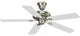52" 5-Blade Ceiling Fan Finished, Brushed Nickel, White Cherry