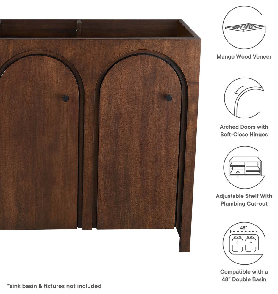 Appia 48" Bathroom Vanity Cabinet (Sink Basin Not Included) - Walnut