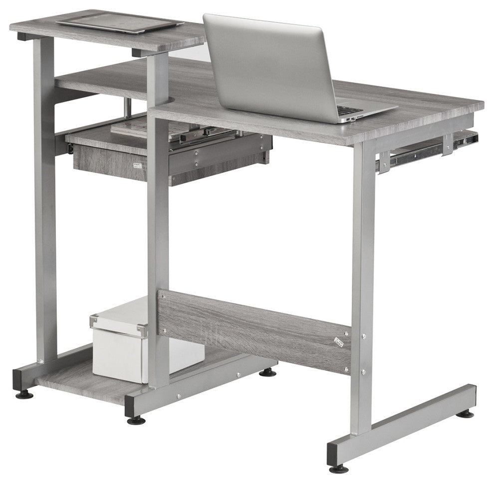 Techni Mobili Complete Computer Workstation Desk, Grey