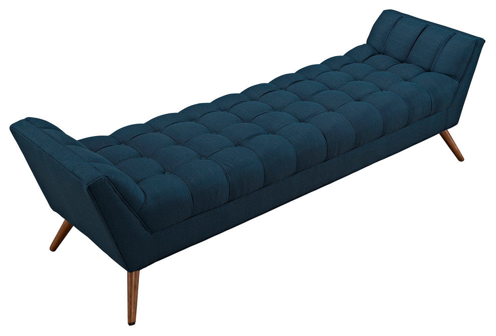 Modern Contemporary Fabric Bench , Navy, Fabric