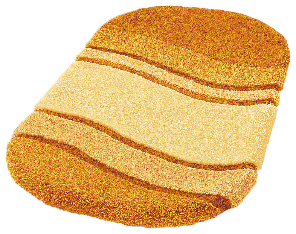 Unique Oval Non Slip Washable Bathroom Rug, Saffron, Siesta, Extra Large