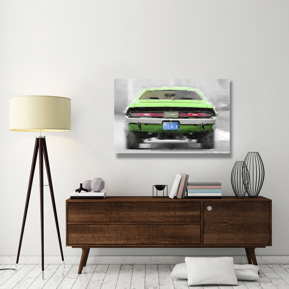 "Dodge Challenger Rear Watercolor" Fine Art Print