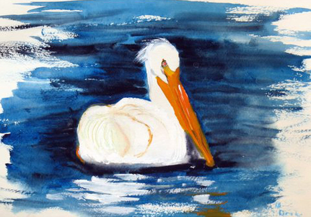 Betsy Drake Spring Creek Pelican Outdoor Wall Hanging 24x30