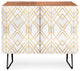Deny Designs Golden Geo Credenza, Walnut, Black Steel legs