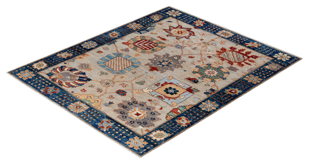 Oushak One-of-a-Kind Hand-Knotted Area Rug Light Gray, 8'1" x 9'9"