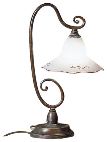 Country Line 1806 Table Lamp, Graphite And Silver, Satin White and Blue