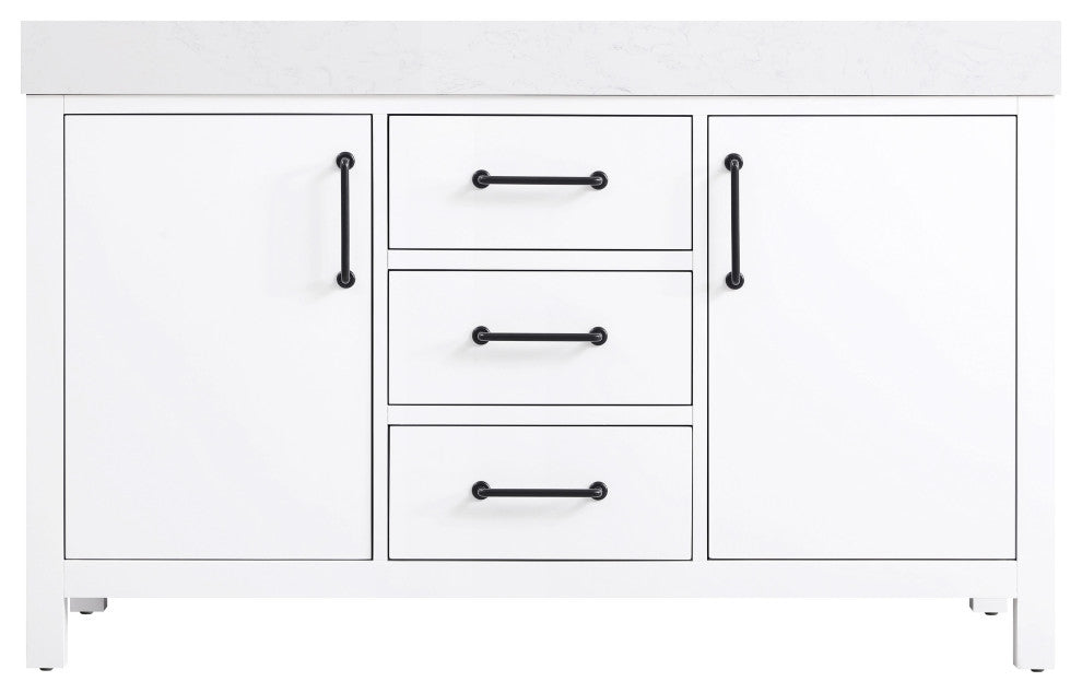Home Living 54" Double Bathroom Vanity, White
