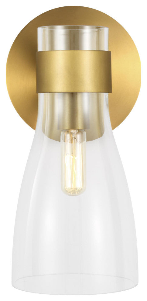 Moritz One Light Sconce, Burnished Brass