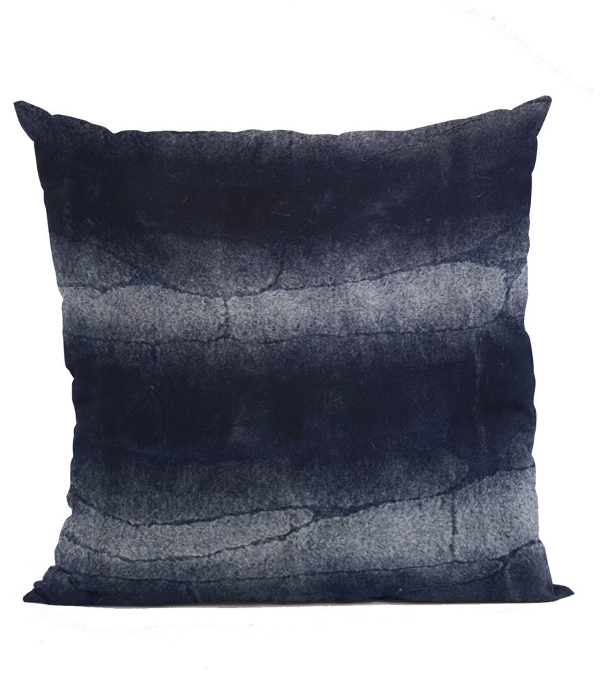 Plutus Blue Ink Furever Faux Fur Luxury Throw Pillow, Blue Ink, 12" x 20"