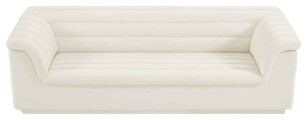 Cascade Upholstered Set, Cream, Velvet, Sofa