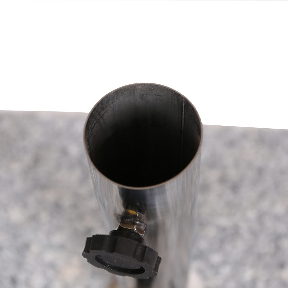 Howard Outdoor Square Granite Umbrella Holder, Gray and Silver