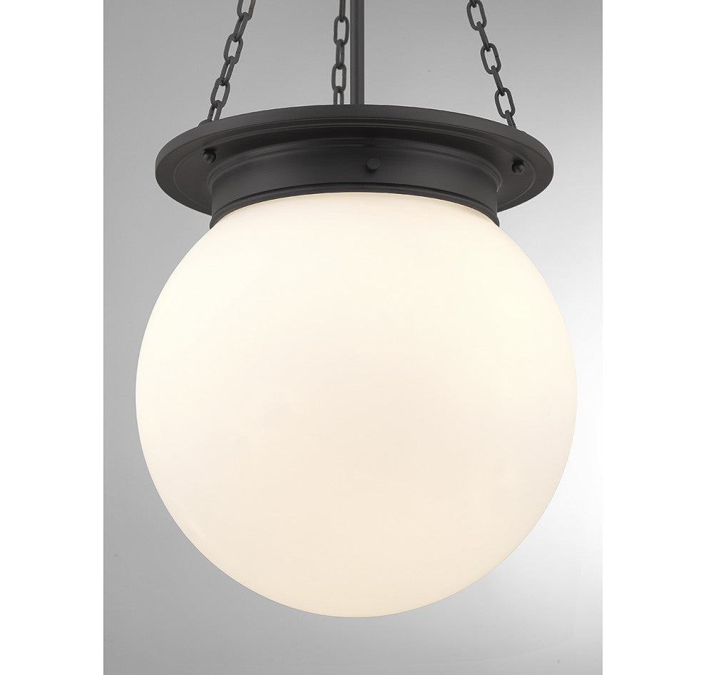 Manor 3-Light Pendant, Matte Black, Matte Black