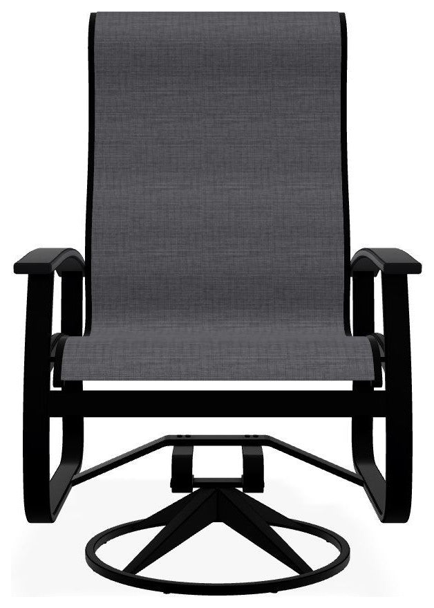 Belle Isle Sling Outdoor Swivel Rocker, Augustine Pewter/Black