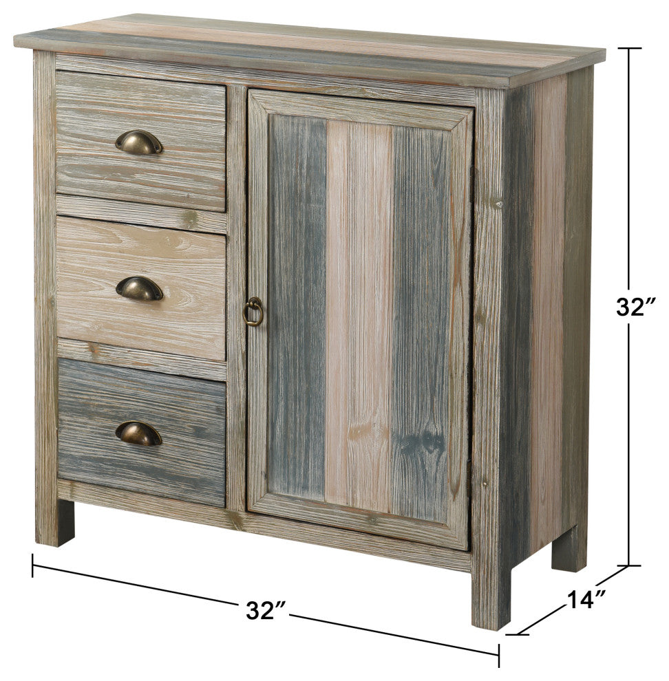 Sanibel Cabinet with Three Drawers and One Door