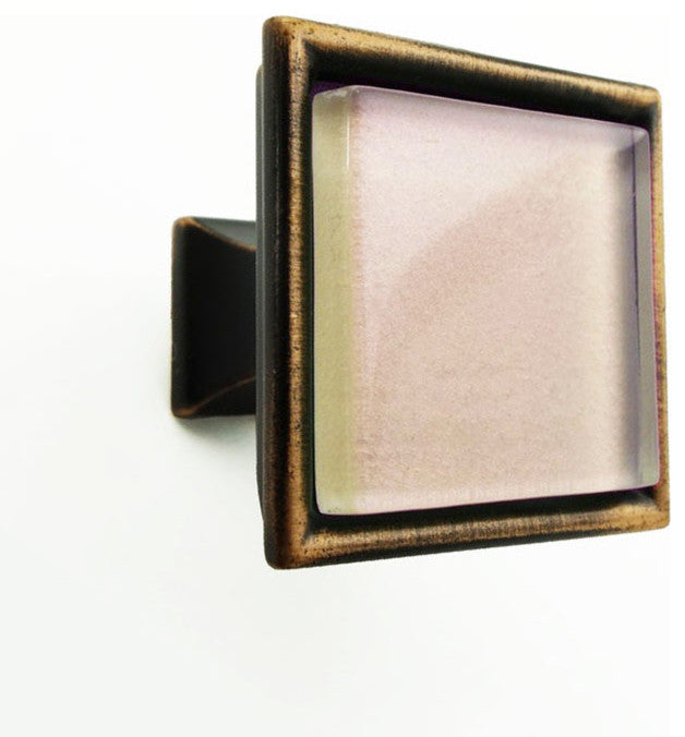 Iridescent Pearl Green Crystal Glass Oil Rubbed Bronze Madison Classic Knob