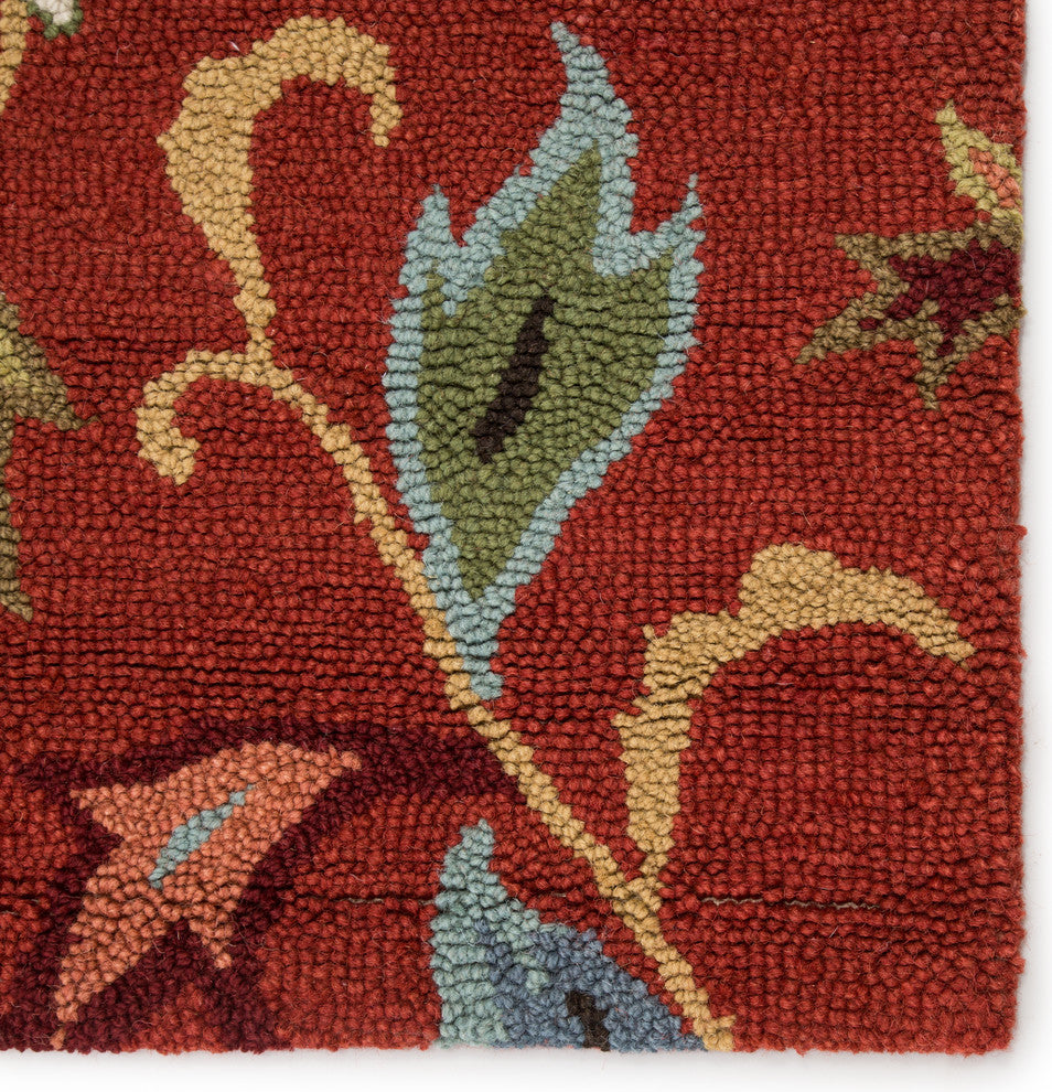Jaipur Living Zamora Handmade Floral Red/Multicolor Area Rug, 8'x10'
