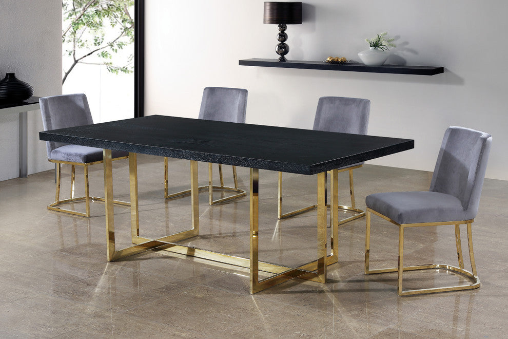 Heidi Velvet Dining Chairs, Set of 2, Gray