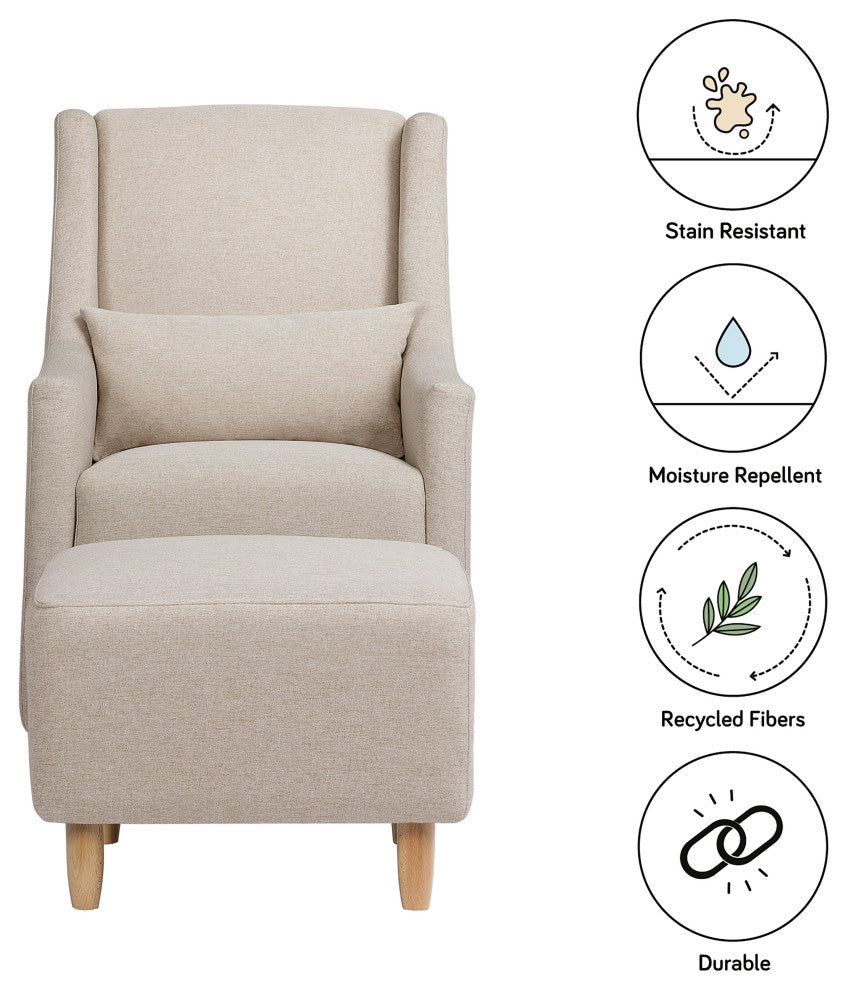 Toco Swivel Glider and Ottoman, Water Repellent and Stain Resistant, Performance Beach Eco-Weave