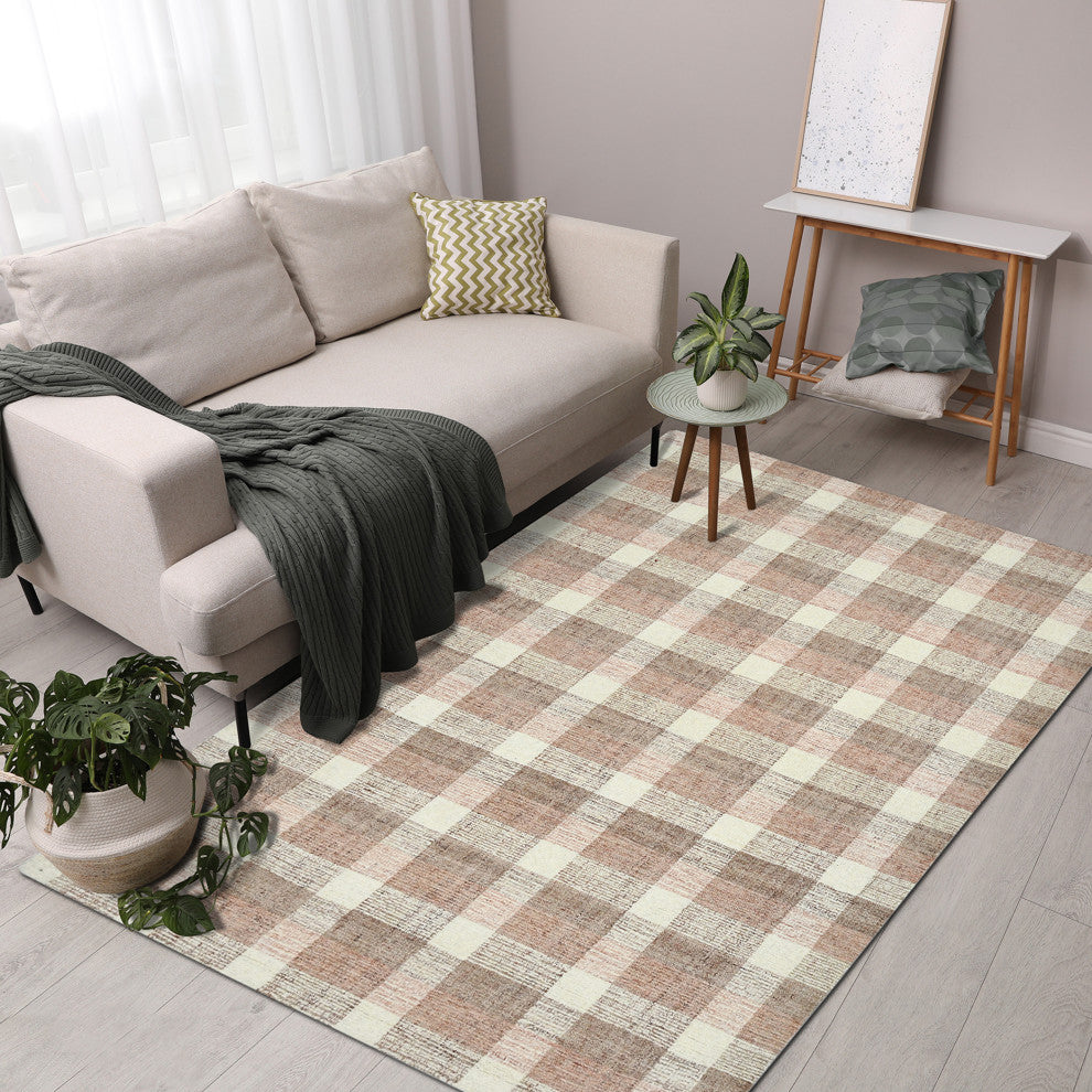 Tartan Cartwell Area Rug, Pink, 9' x 13', Plaid