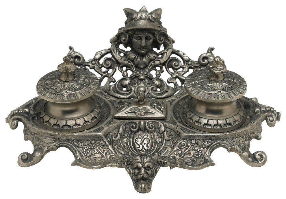 Pewter Finish Inkwell