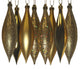 8 Piece Gold Shatterproof 4-Finish Finial Drop Christmas Ornament 5.5"