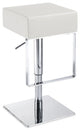 Aria Backless Leather Adjustable Barstool, White Leather