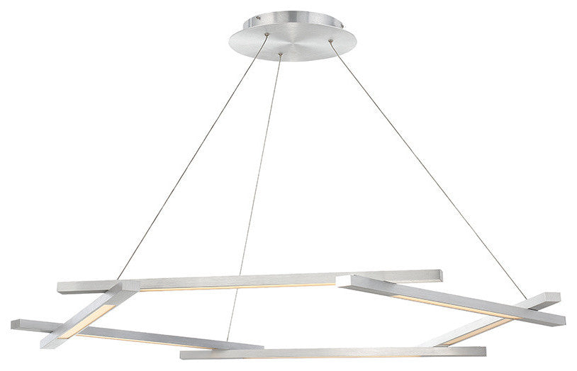 Modern Forms Metric 48" LED Chandelier, Brushed Aluminum