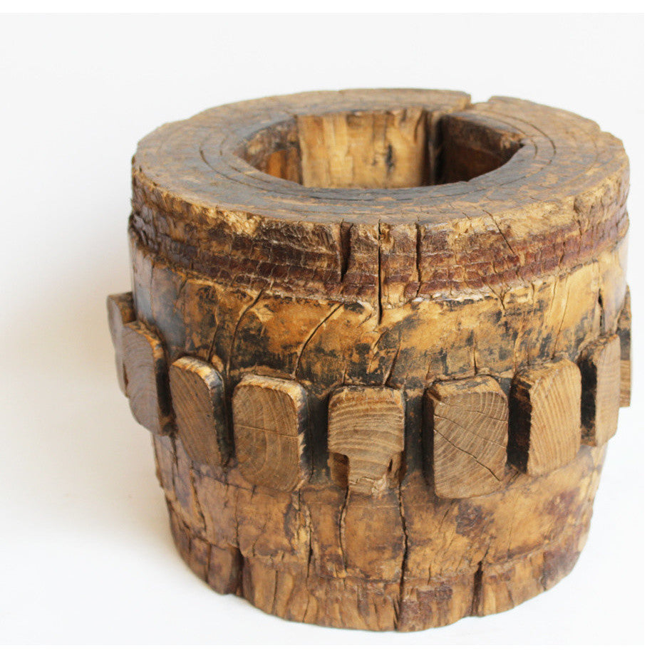 Consigned Mongolian Wood Axel Candle