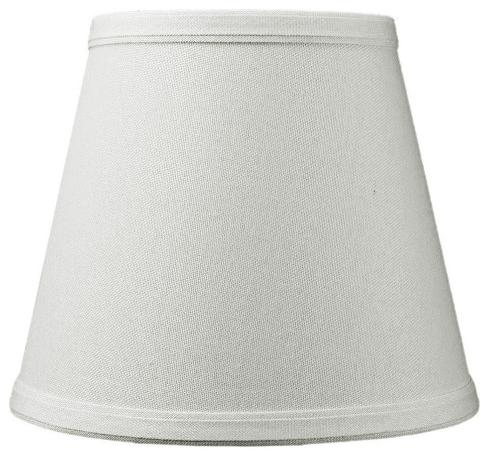 5x8x7 Textured Oatmeal Hard Back Lampshade with White Lining Edison Clip On, Light Oatmeal