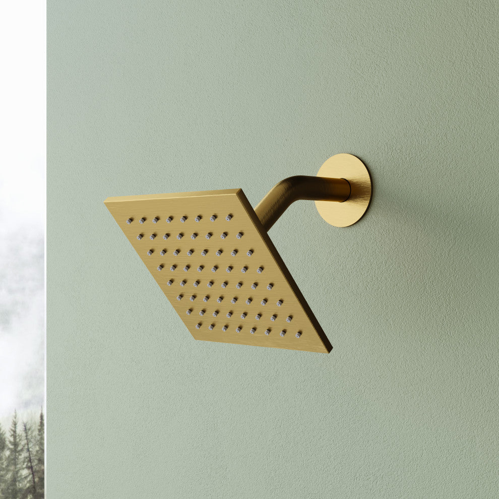 Dual Showerheads 12" Digital Display Shower System, Brushed Gold