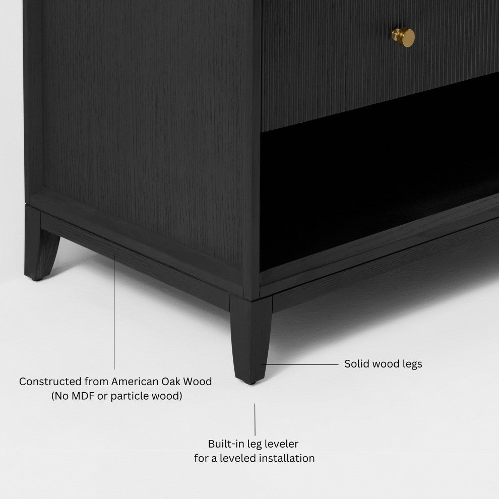 Momo Bathroom Vanity Set, Black Oak, 36"