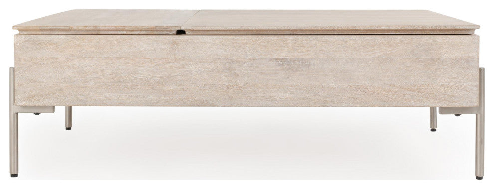 Rocklin Mango Wood Lift Top Coffee Table, White