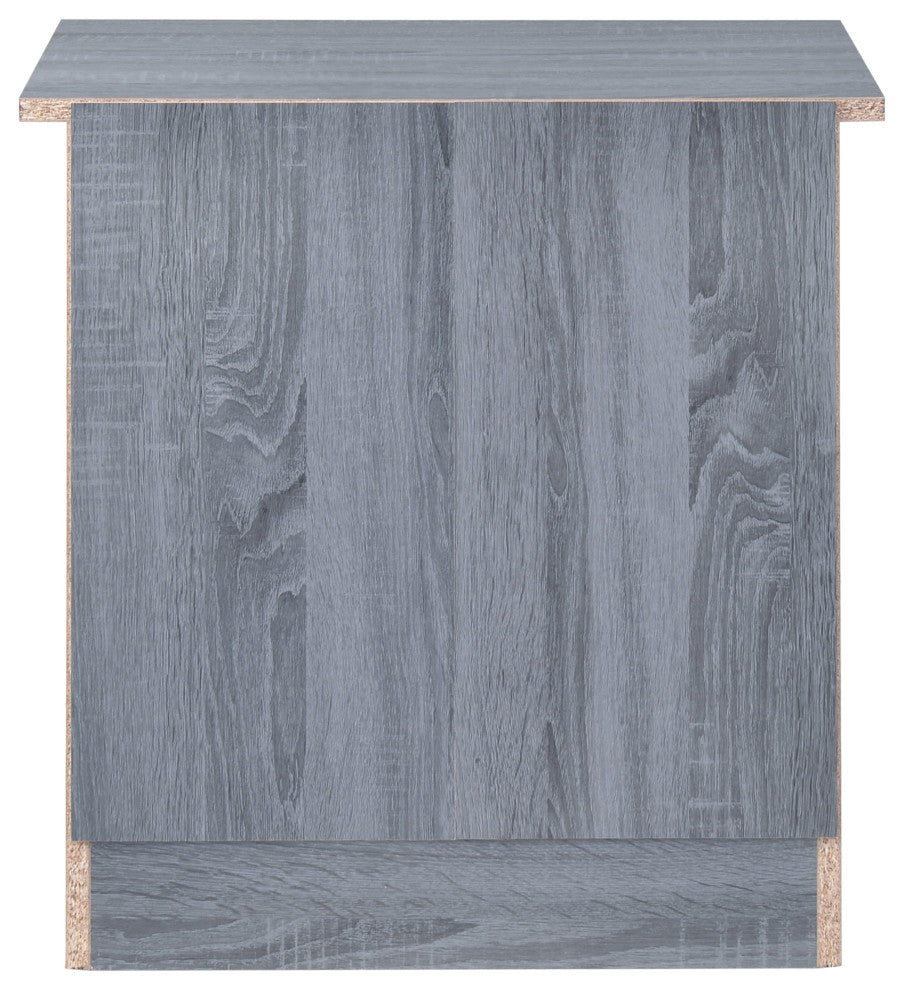 Hudson 3 Drawer Nightstand, Gray