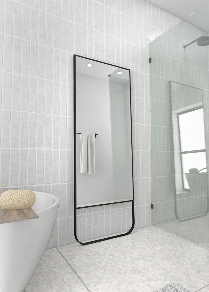 Clove 67 in x 24 in. Tall Rectangular Leaner Mirror with Opening at Bottom