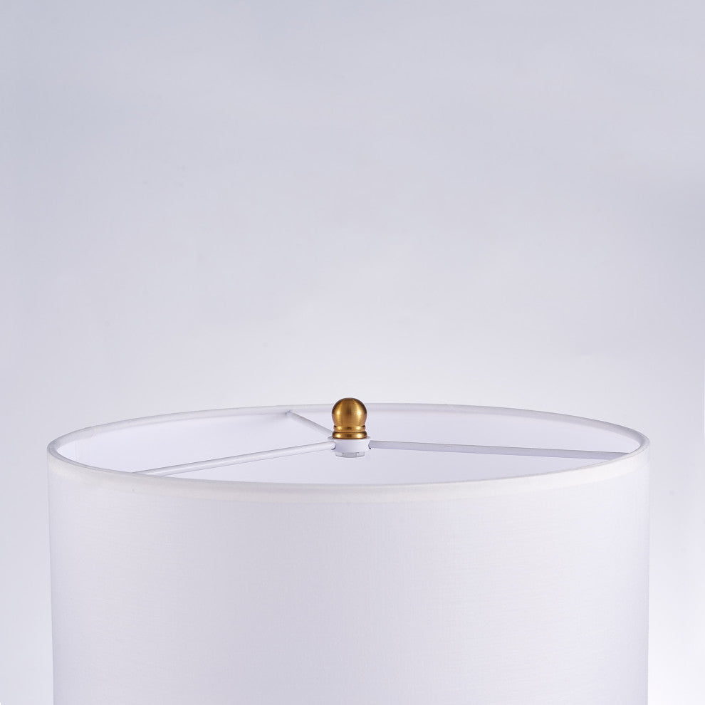 Senato Metal and Acrylic Table Lamp Lights, White and Gold