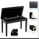 Costway Solid Wood PU Leather Piano Bench Padded Double Duet Seat Storage Black