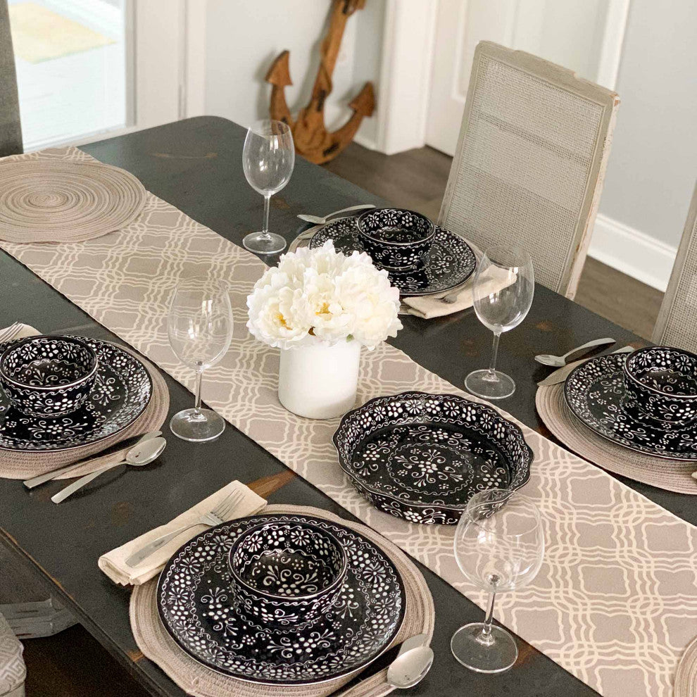 Encantada Handmade Dinner Plates, Set of 2, Ink