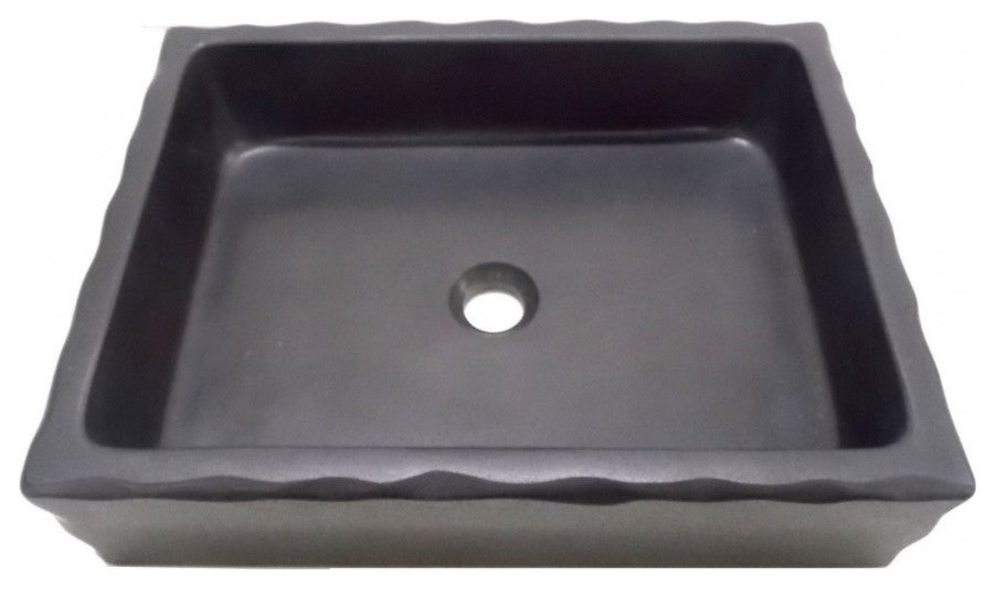 Eden Bath EB_S037LS-H Antique Rectangular Vessel Sink In Honed Lava Stone