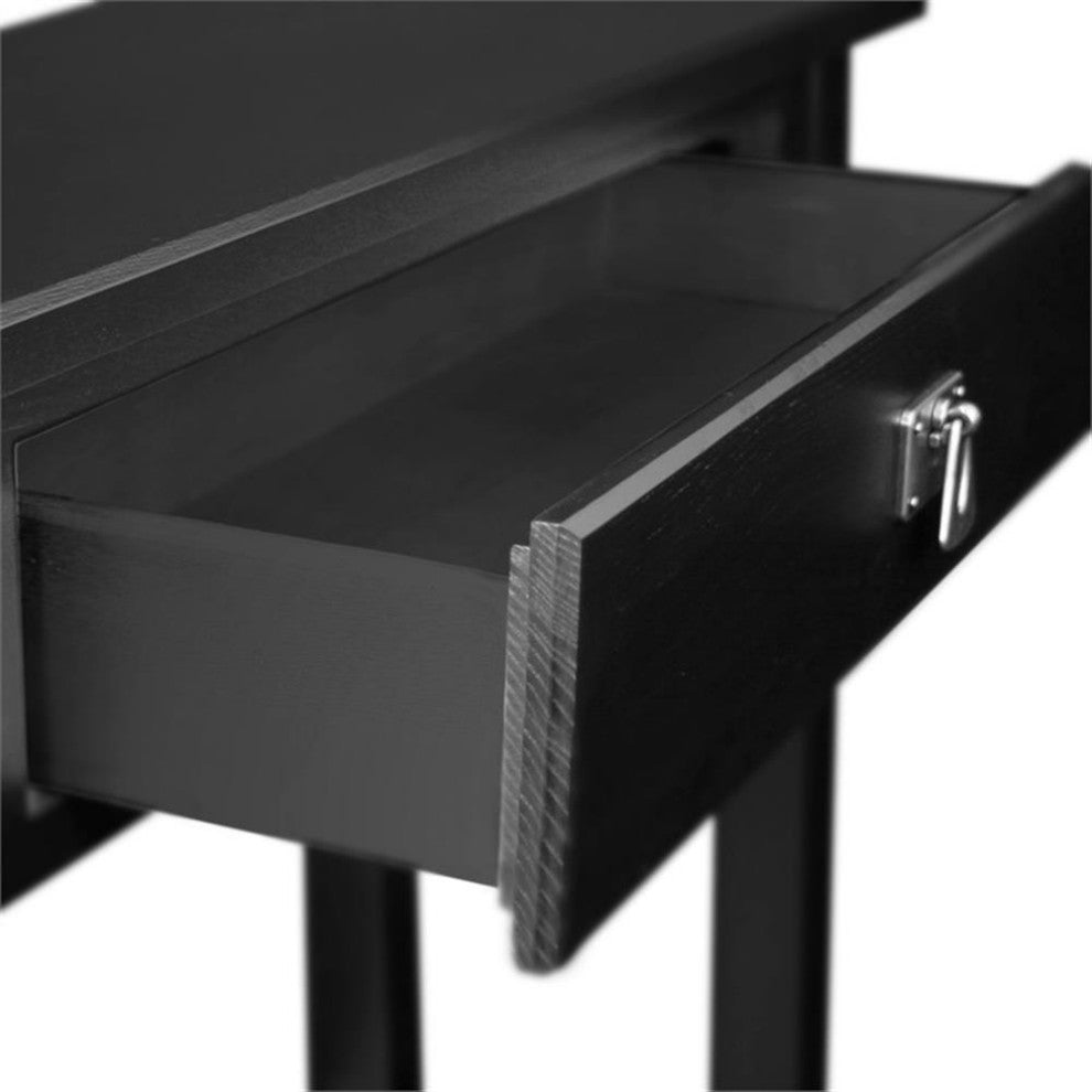 Leick Furniture Wood Mission Console Table in Slate Black