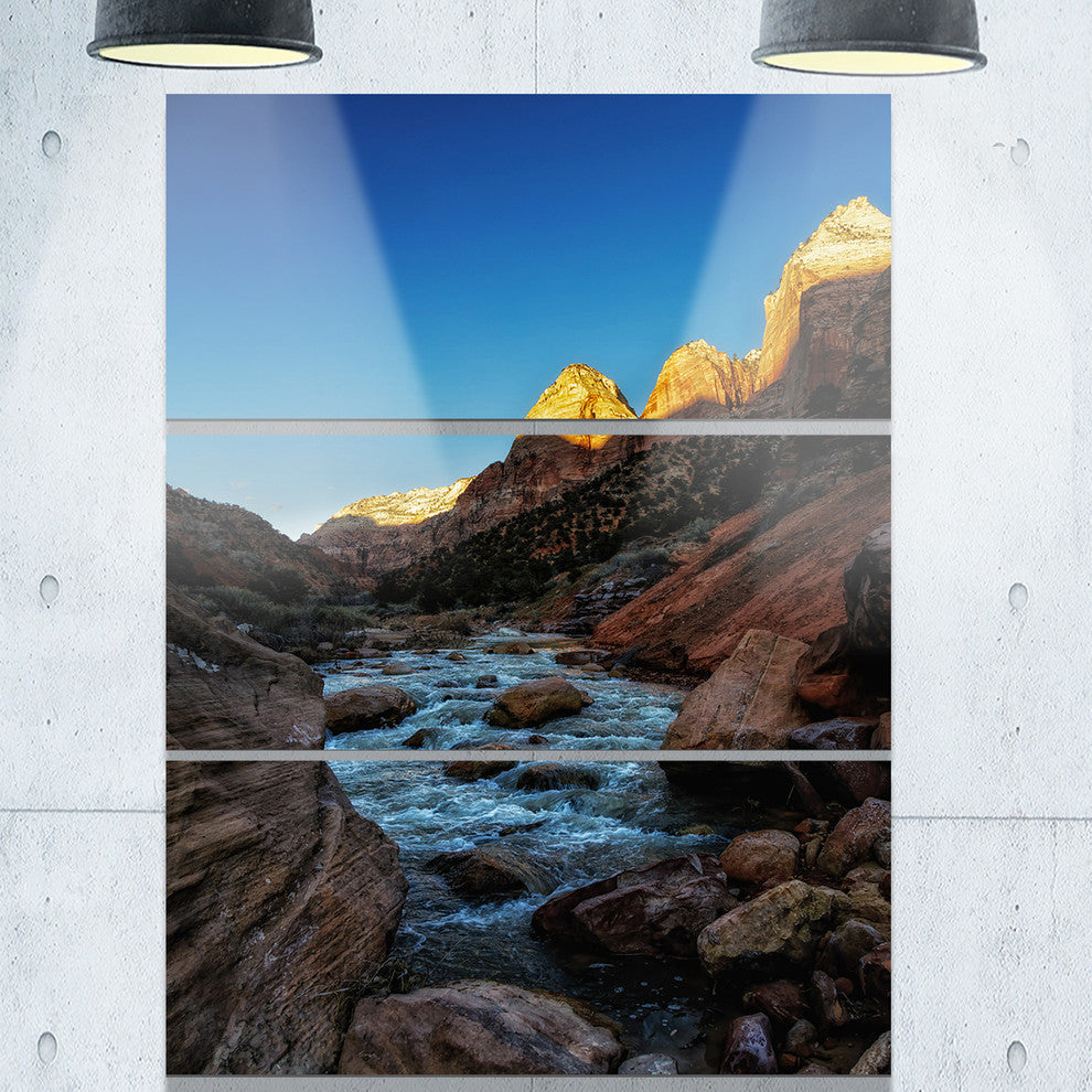 "Rapid Virgin River" Photography Metal Wall Art, 3 Panels, 28"x36"