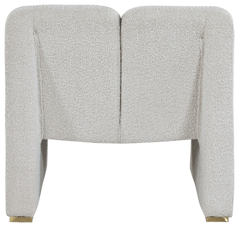 Alta Boucle Fabric Upholstered Accent Chair, Cream