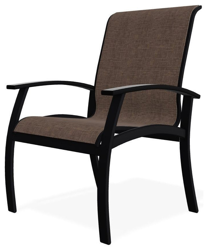 Belle Isle Sling Outdoor Dining Chair, Mocha/Black