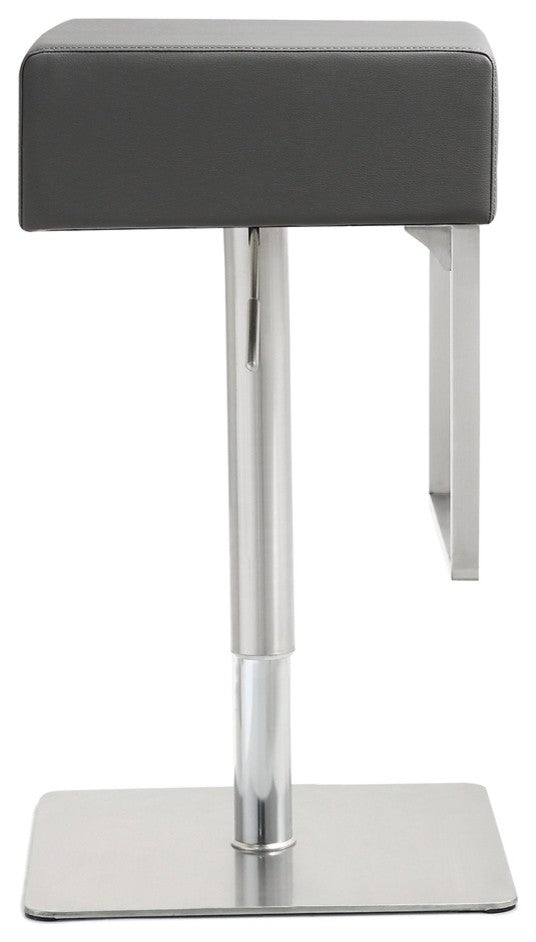 Seville Grey Stainless Adjustable Barstool - Grey