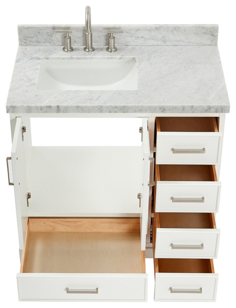 Ariel Stafford 37" Single Left Offset Rectangle Sink Bathroom Vanity