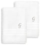 Denzi Bath Sheets With Monogrammed Letter, Set of 2, G