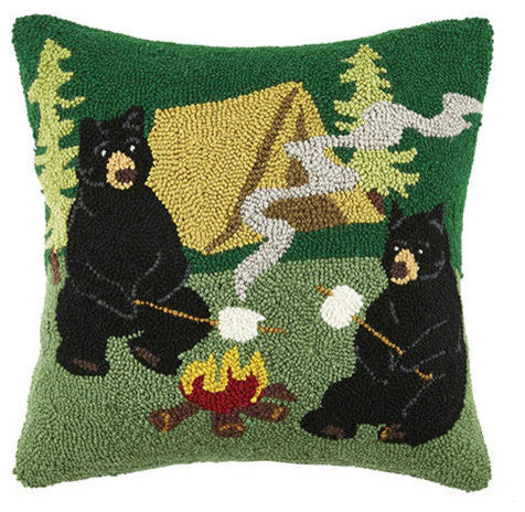 Campfire Bears Hook Pillow